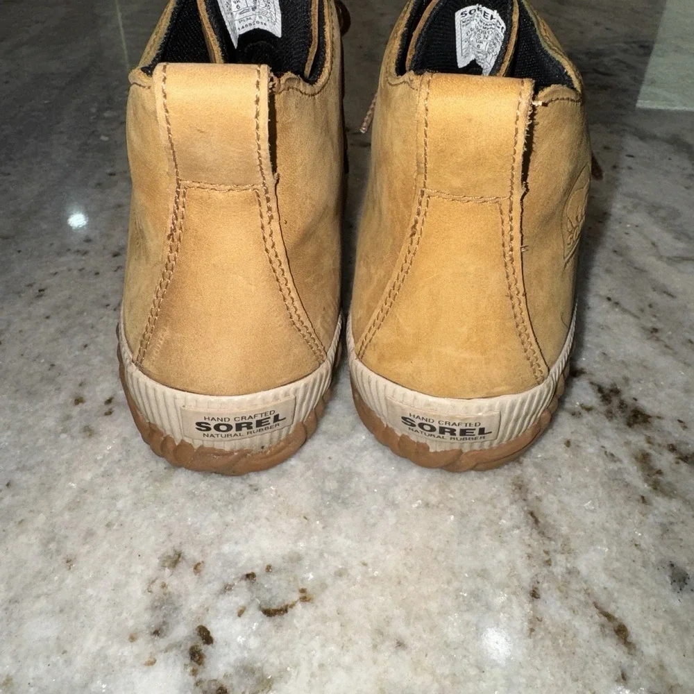 Sorel Women's 8 Out N‎ About Snow Rian Boots Brown Rubber Lace Up NL3069-286